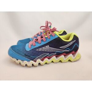 Reebok Zigtech Running Shoes Lace Athletic Neon Sneakers Women Girls Retro SZ 5‎